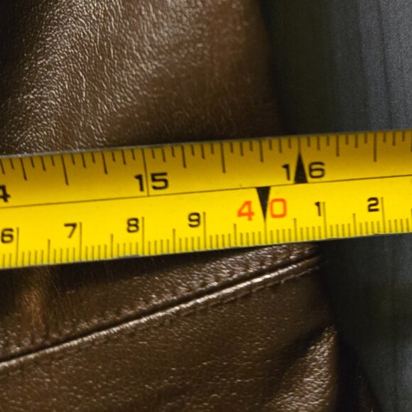 Eva Franco brown leather fit and flare dress size 12 - Picture 8 of 9